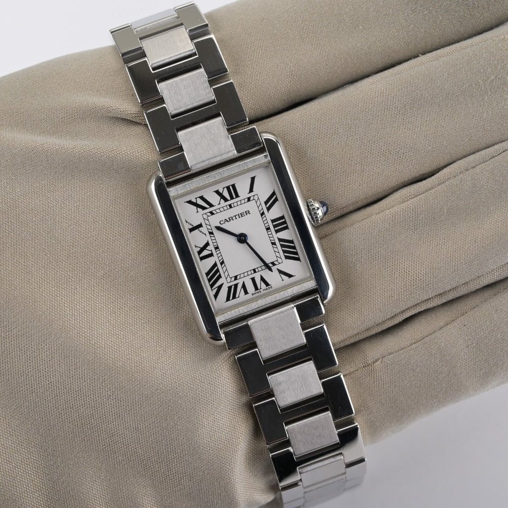 Cartier Tank Solo 3170 24X31mm Stainless Steel Watch W/ Box & Papers - Picture 3 of 9